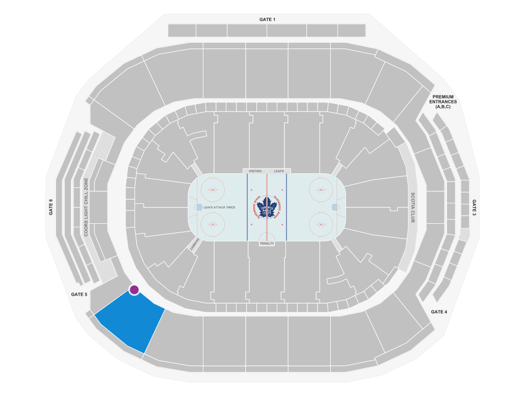Stadium map layout for Section 312 Row 1 Seats 23,24