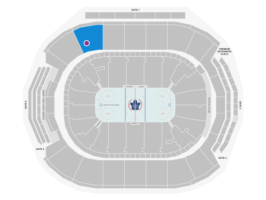 Stadium map layout for Section 319 Row 6 Seats 6,7